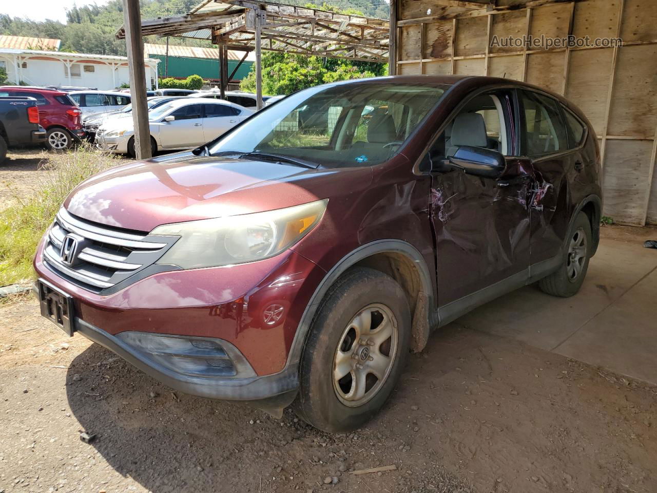 2012 Honda Cr-v Lx Maroon vin: 5J6RM3H33CL040324