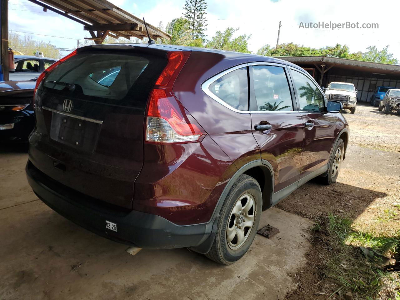 2012 Honda Cr-v Lx Maroon vin: 5J6RM3H33CL040324