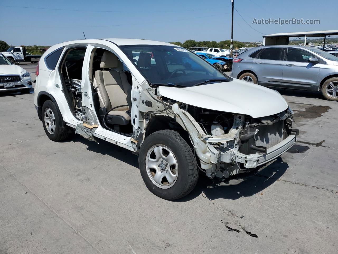 2016 Honda Cr-v Lx White vin: 5J6RM3H33GL004719