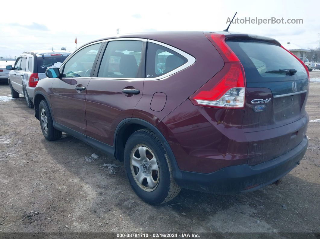 2012 Honda Cr-v Lx Maroon vin: 5J6RM3H35CL036615