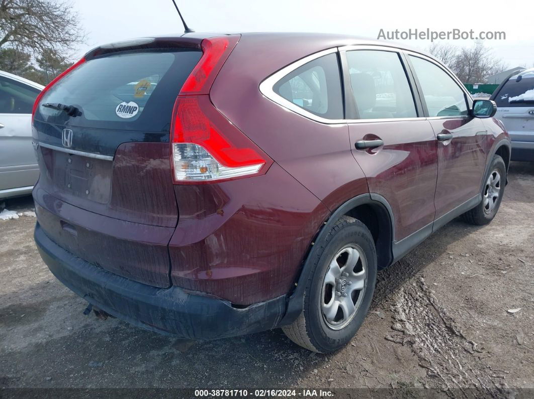 2012 Honda Cr-v Lx Maroon vin: 5J6RM3H35CL036615