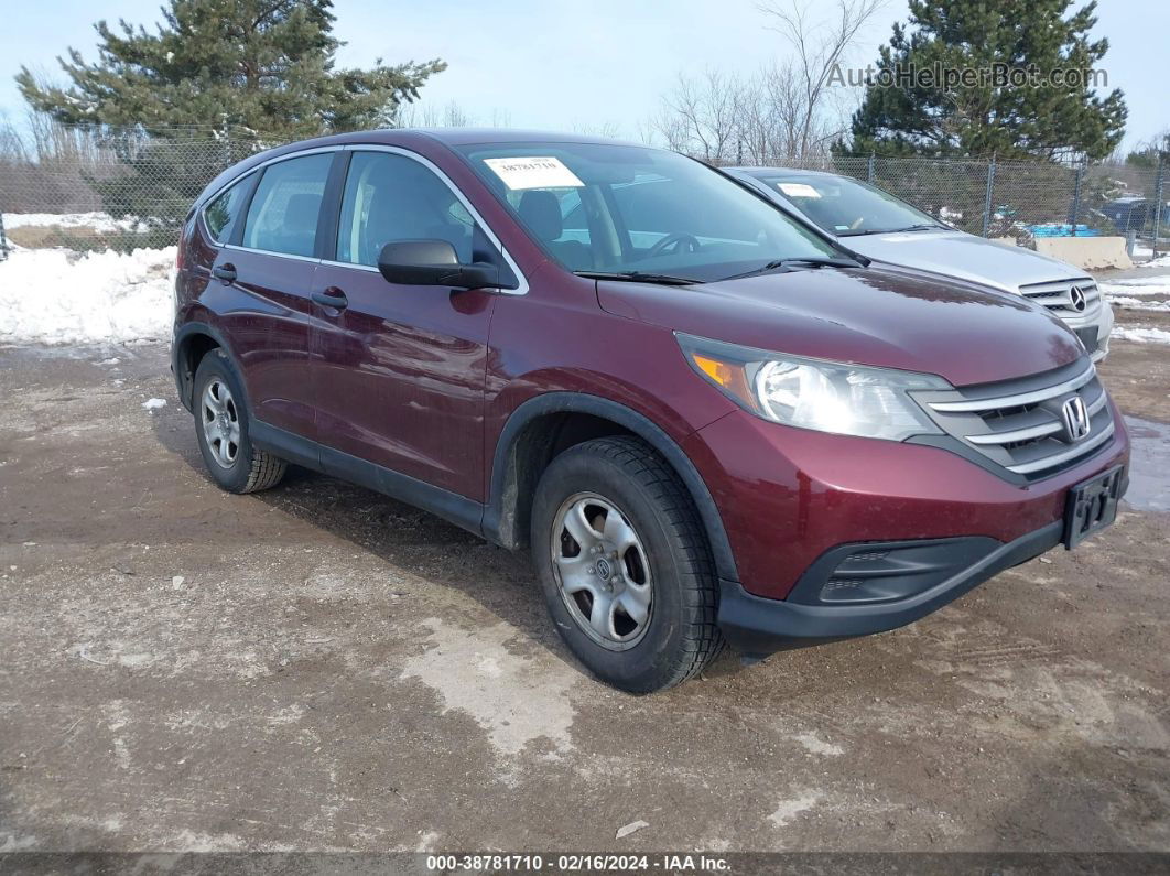 2012 Honda Cr-v Lx Maroon vin: 5J6RM3H35CL036615