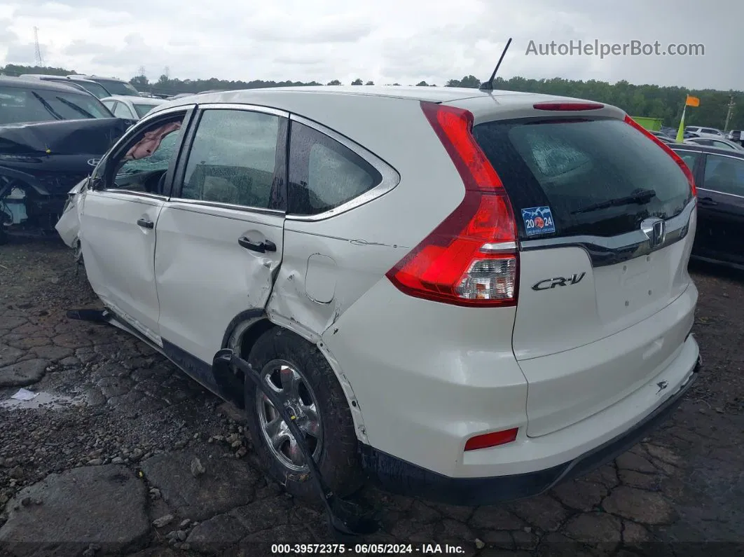 2016 Honda Cr-v Lx White vin: 5J6RM3H38GL008992