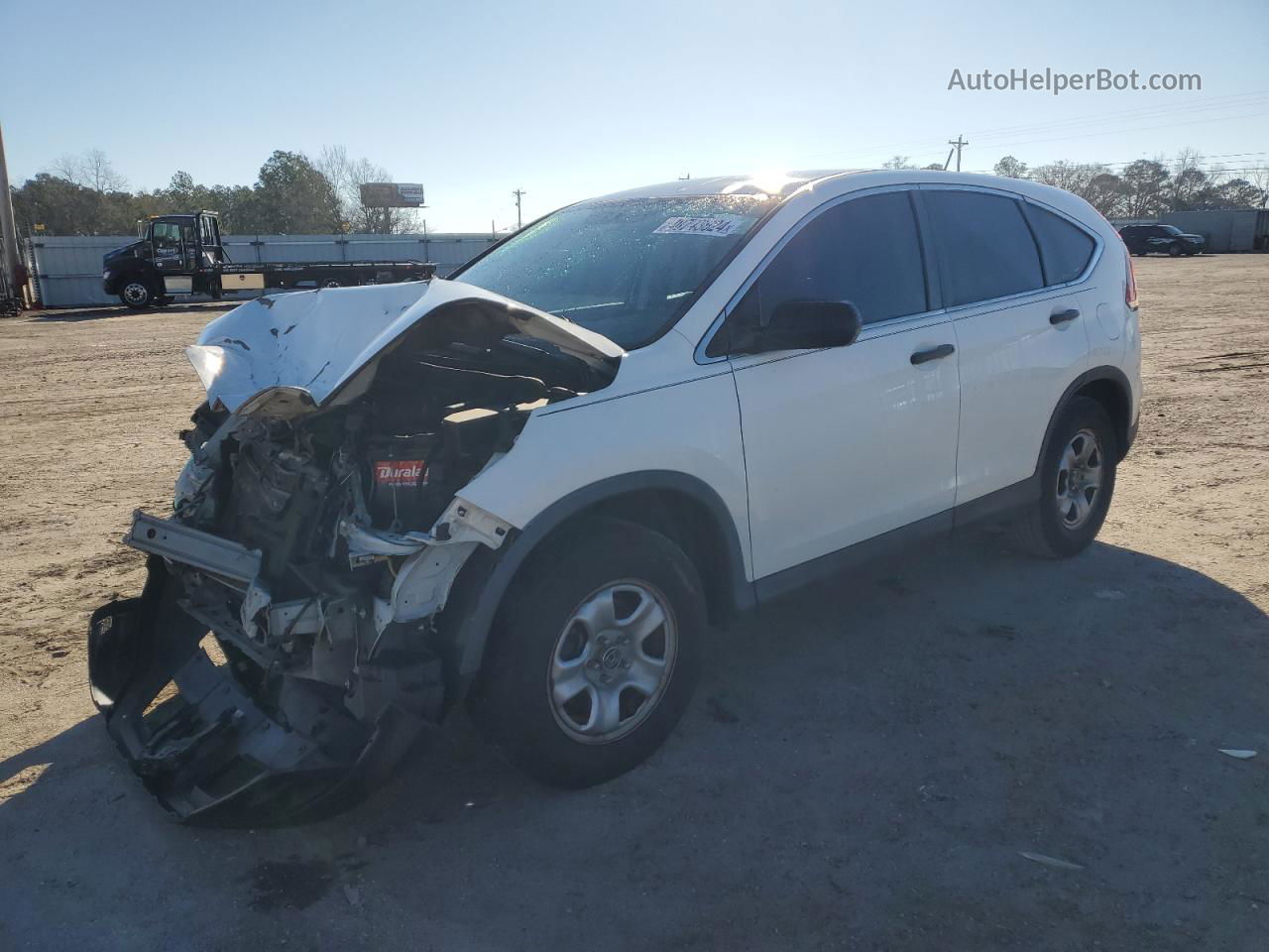 2012 Honda Cr-v Lx White vin: 5J6RM3H39CL024158