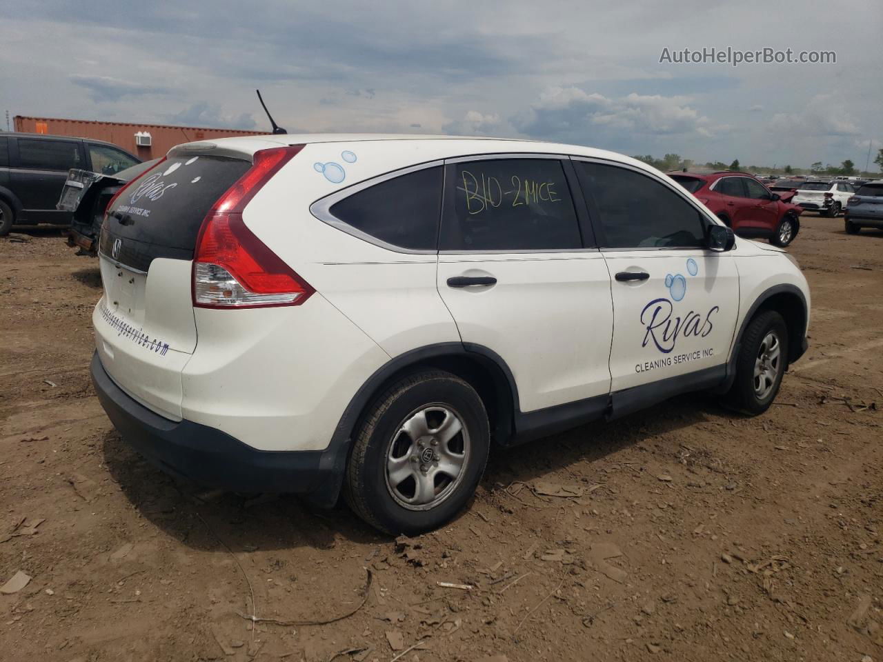 2012 Honda Cr-v Lx White vin: 5J6RM3H3XCL012360