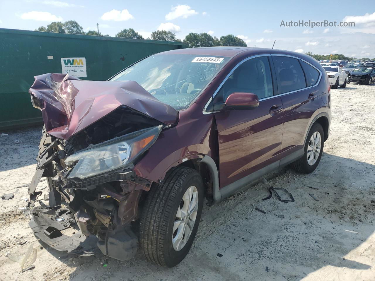 2012 Honda Cr-v Ex Burgundy vin: 5J6RM3H51CL018842