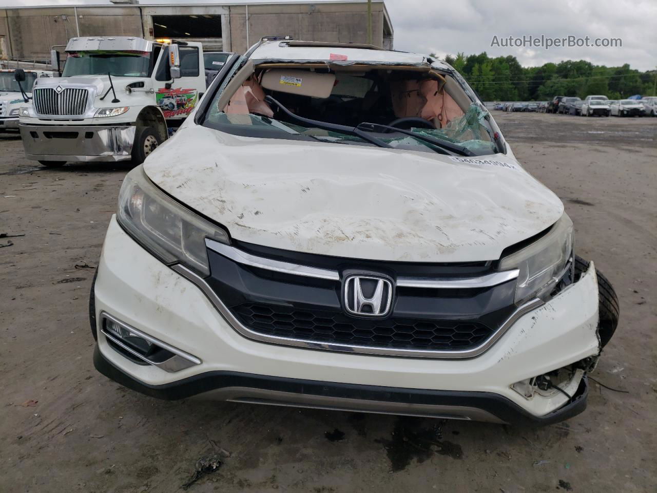 2015 Honda Cr-v Ex White vin: 5J6RM3H54FL000971