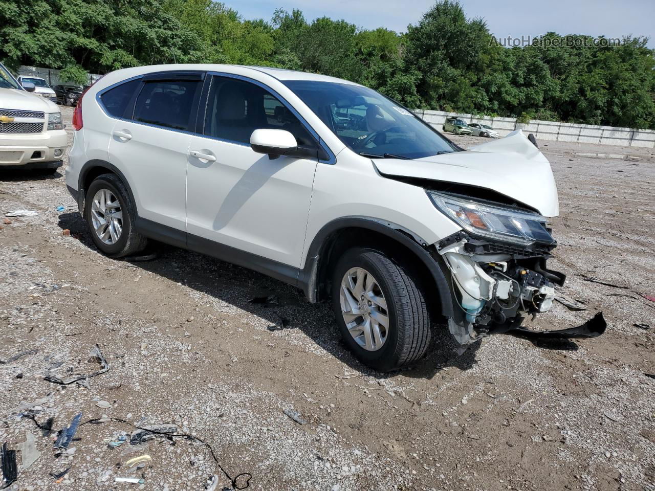 2015 Honda Cr-v Ex White vin: 5J6RM3H55FL023059