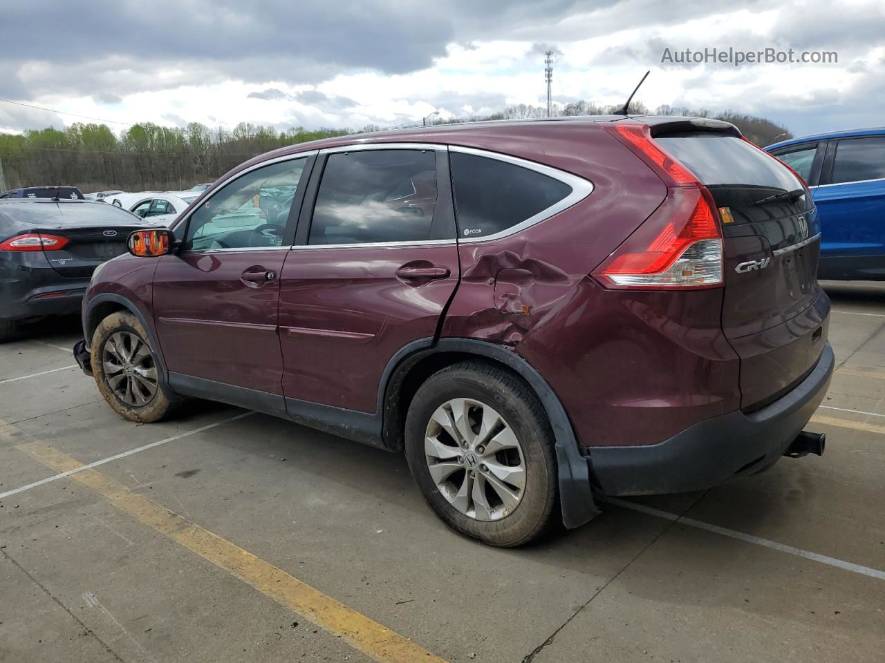 2012 Honda Cr-v Ex Бордовый vin: 5J6RM3H58CL034472