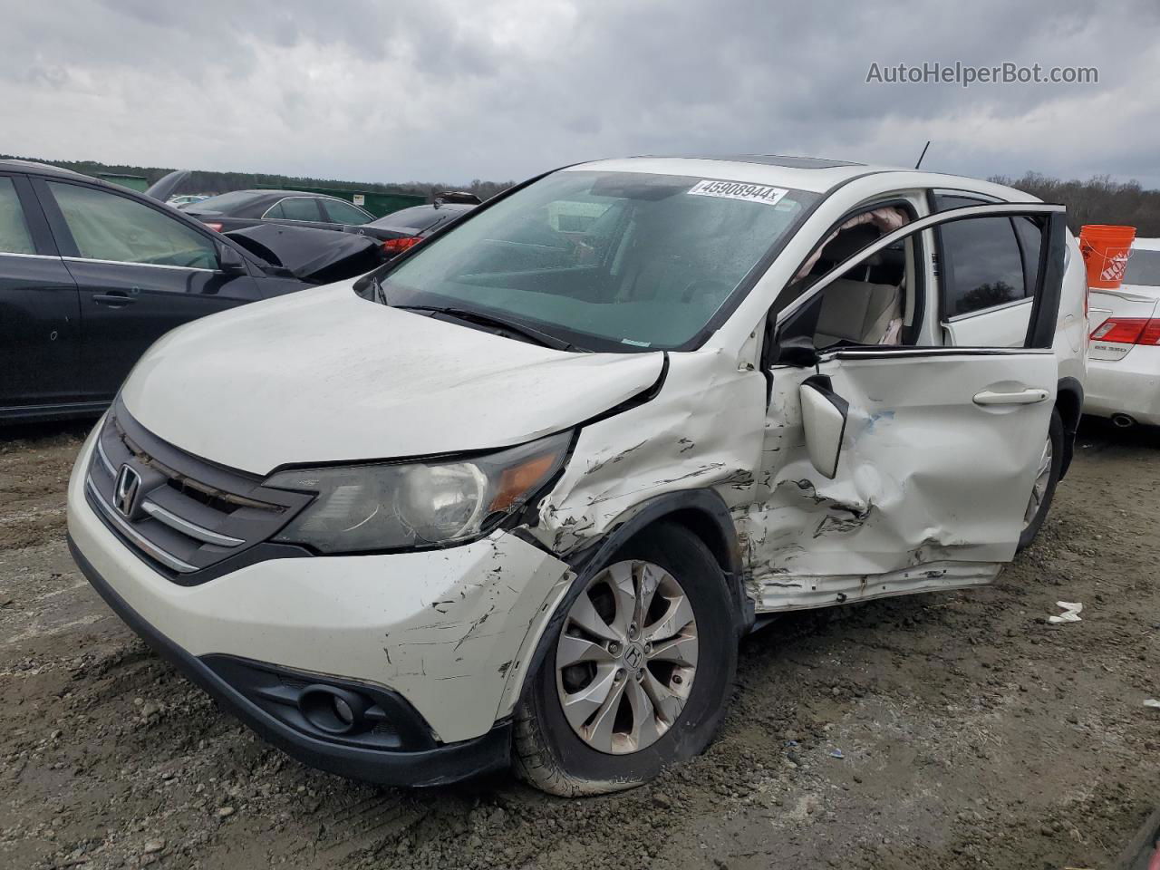 2013 Honda Cr-v Ex White vin: 5J6RM3H58DL045327