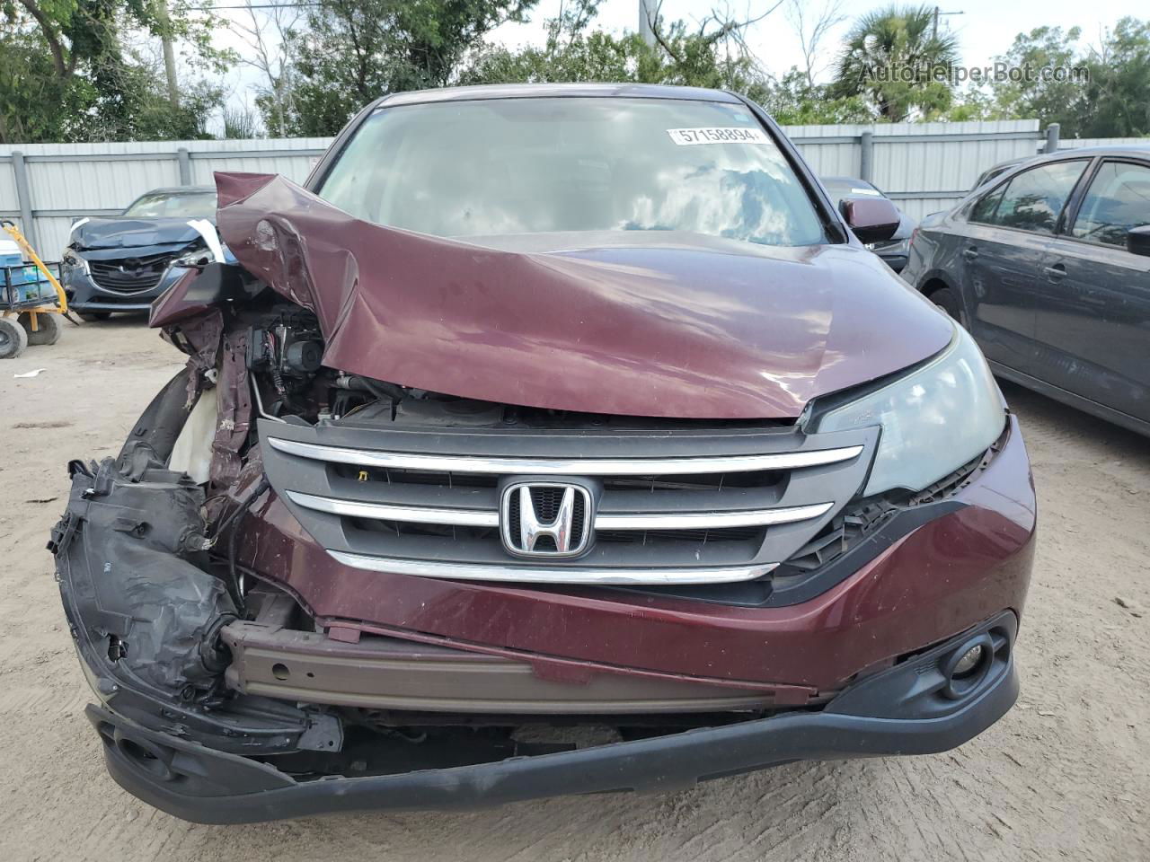 2013 Honda Cr-v Ex Burgundy vin: 5J6RM3H59DL031078