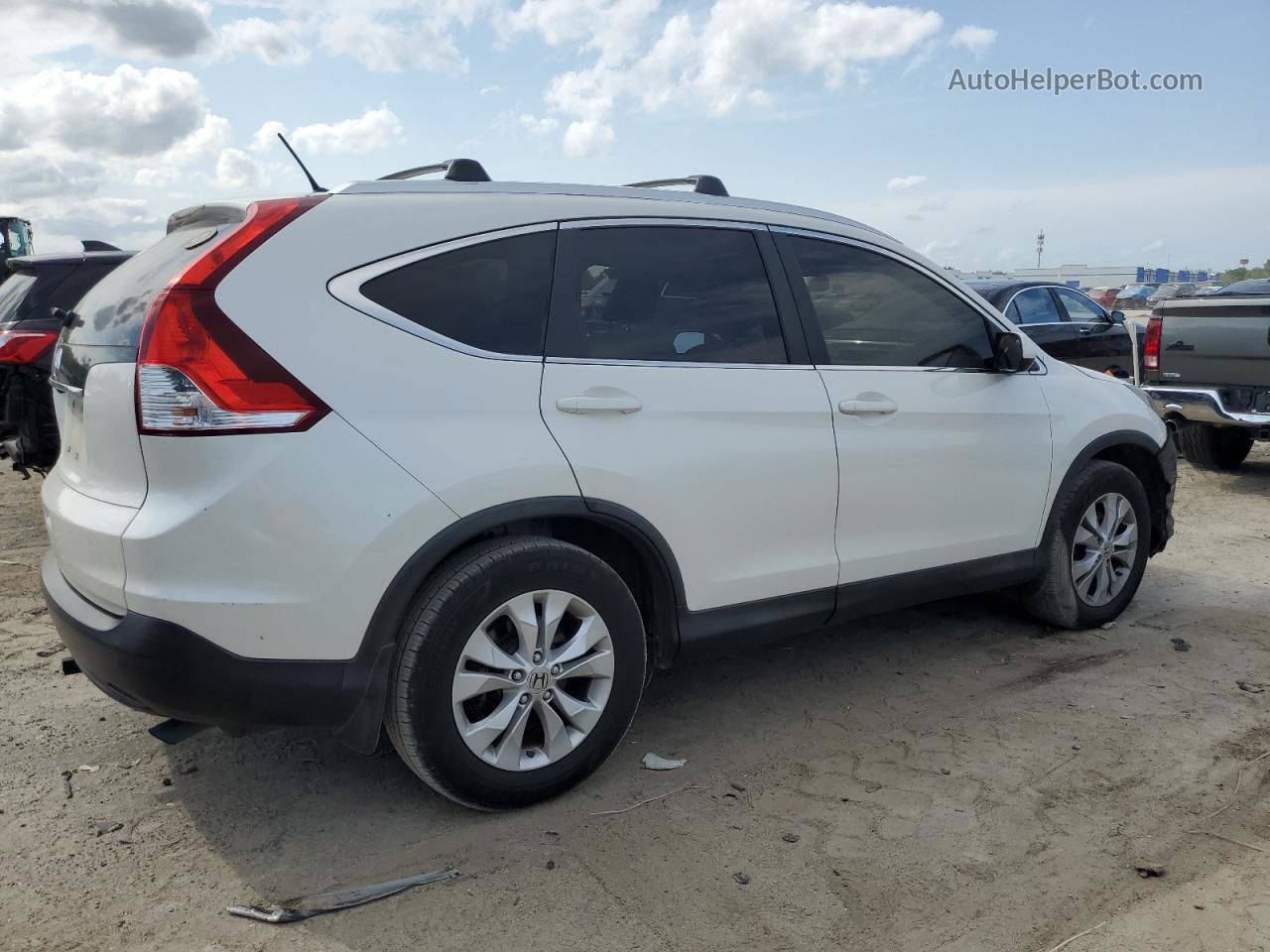 2013 Honda Cr-v Ex White vin: 5J6RM3H5XDL031350