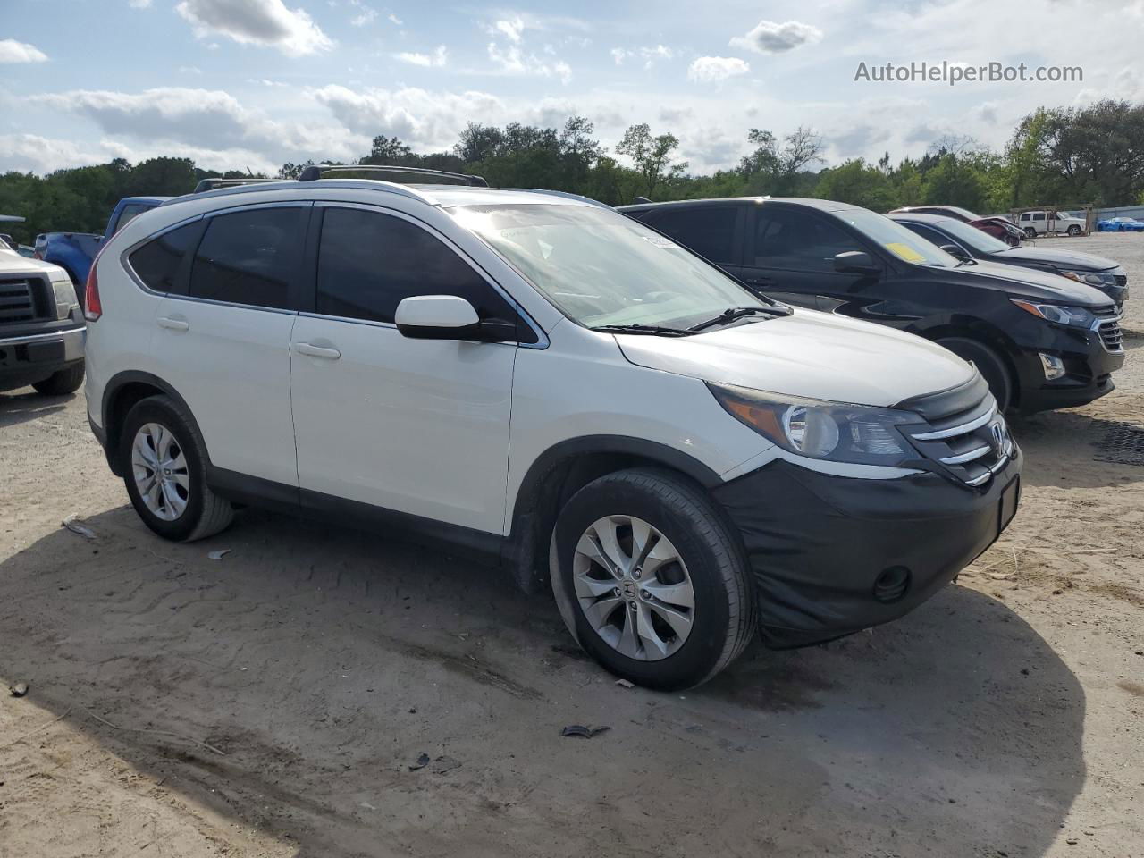 2013 Honda Cr-v Ex White vin: 5J6RM3H5XDL031350