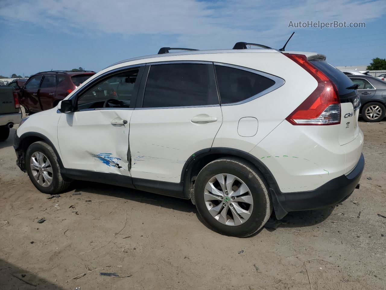 2013 Honda Cr-v Ex White vin: 5J6RM3H5XDL031350