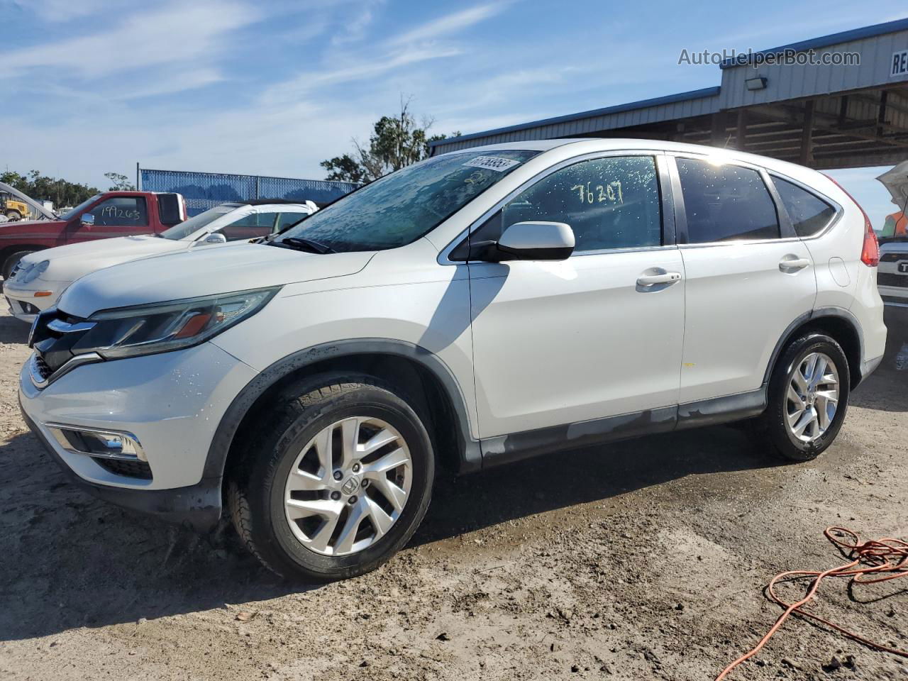 2015 Honda Cr-v Ex White vin: 5J6RM3H5XFL022845