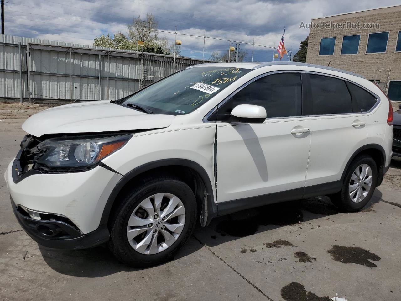 2012 Honda Cr-v Exl White vin: 5J6RM3H70CL028845