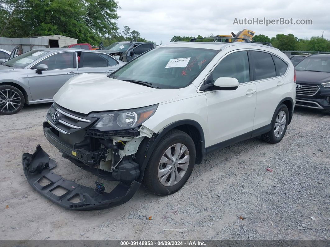 2012 Honda Cr-v Ex-l White vin: 5J6RM3H70CL046438