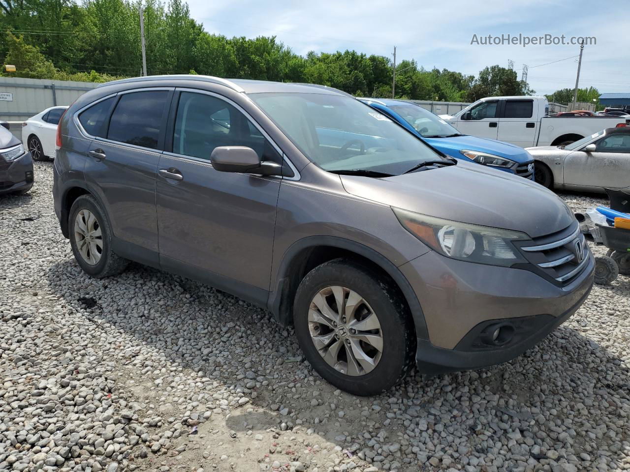 2013 Honda Cr-v Exl Brown vin: 5J6RM3H70DL043105