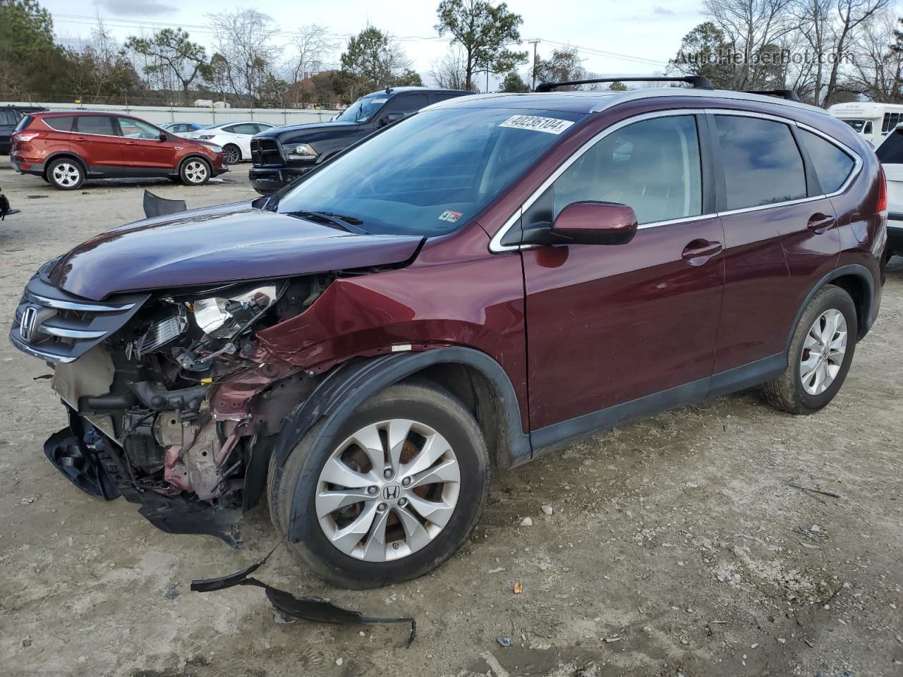 2013 Honda Cr-v Exl Burgundy vin: 5J6RM3H70DL043945