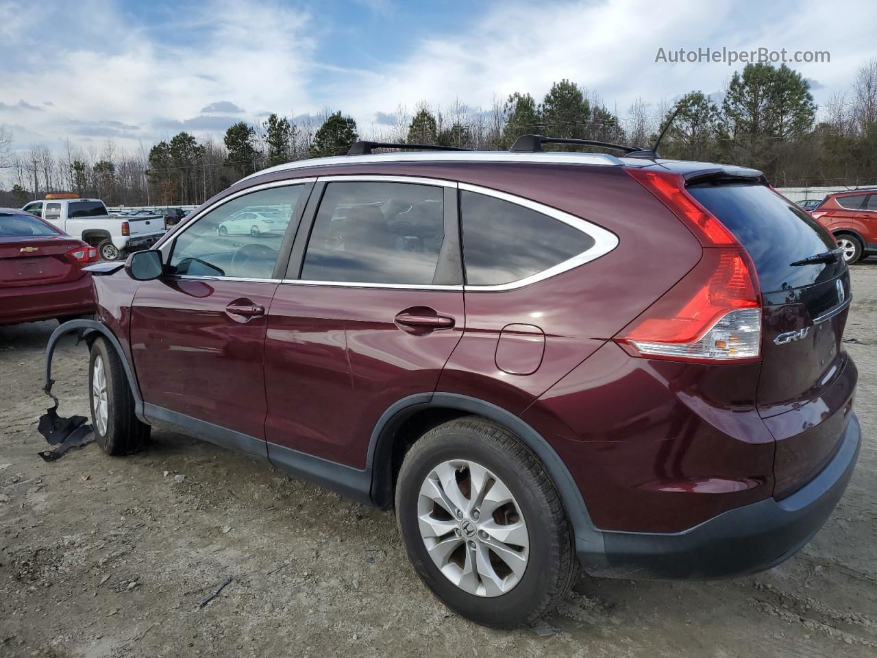 2013 Honda Cr-v Exl Burgundy vin: 5J6RM3H70DL043945