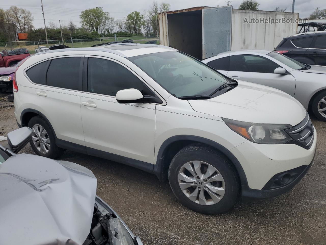 2012 Honda Cr-v Exl White vin: 5J6RM3H72CL033948