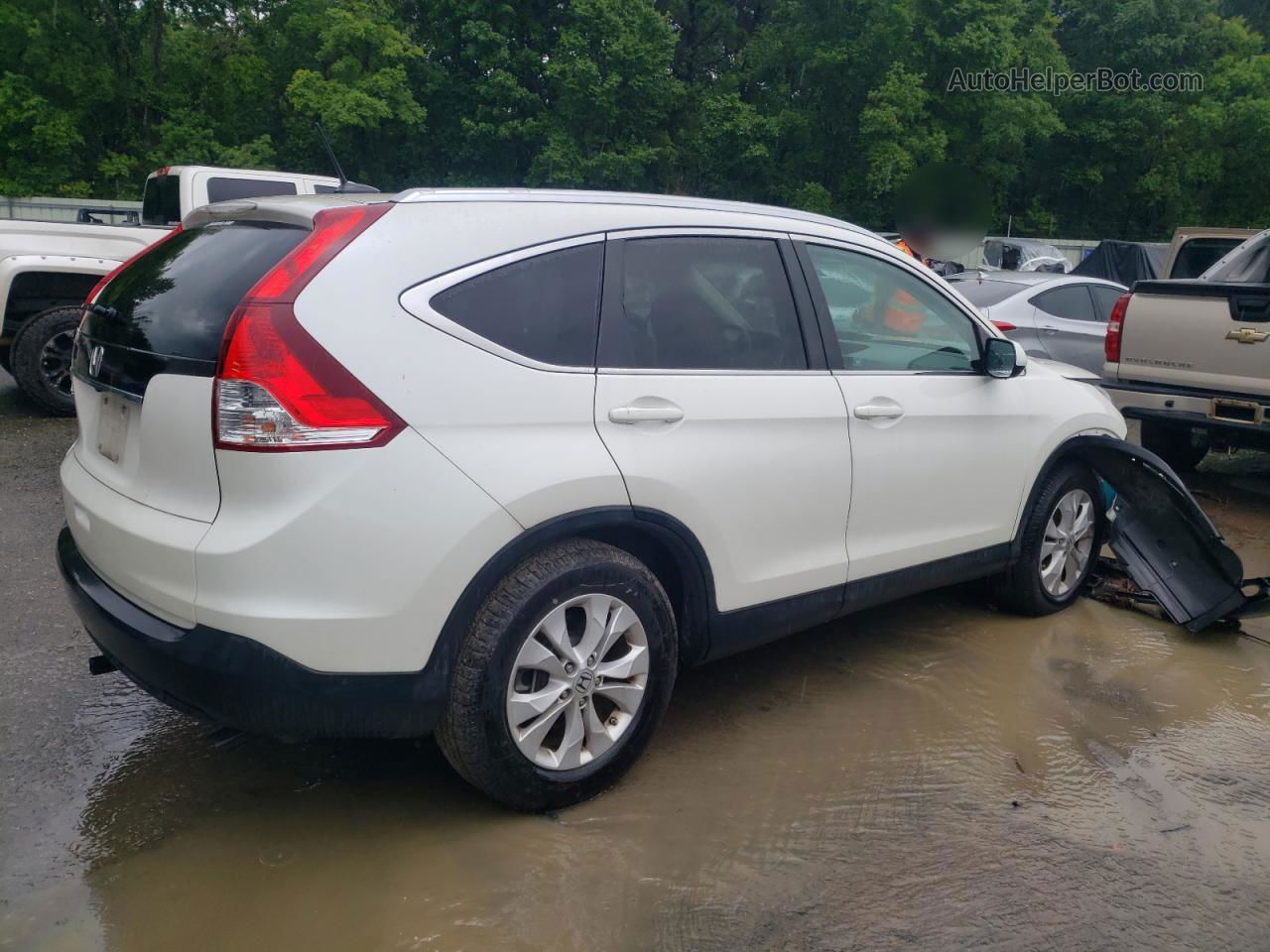 2012 Honda Cr-v Exl White vin: 5J6RM3H72CL039281