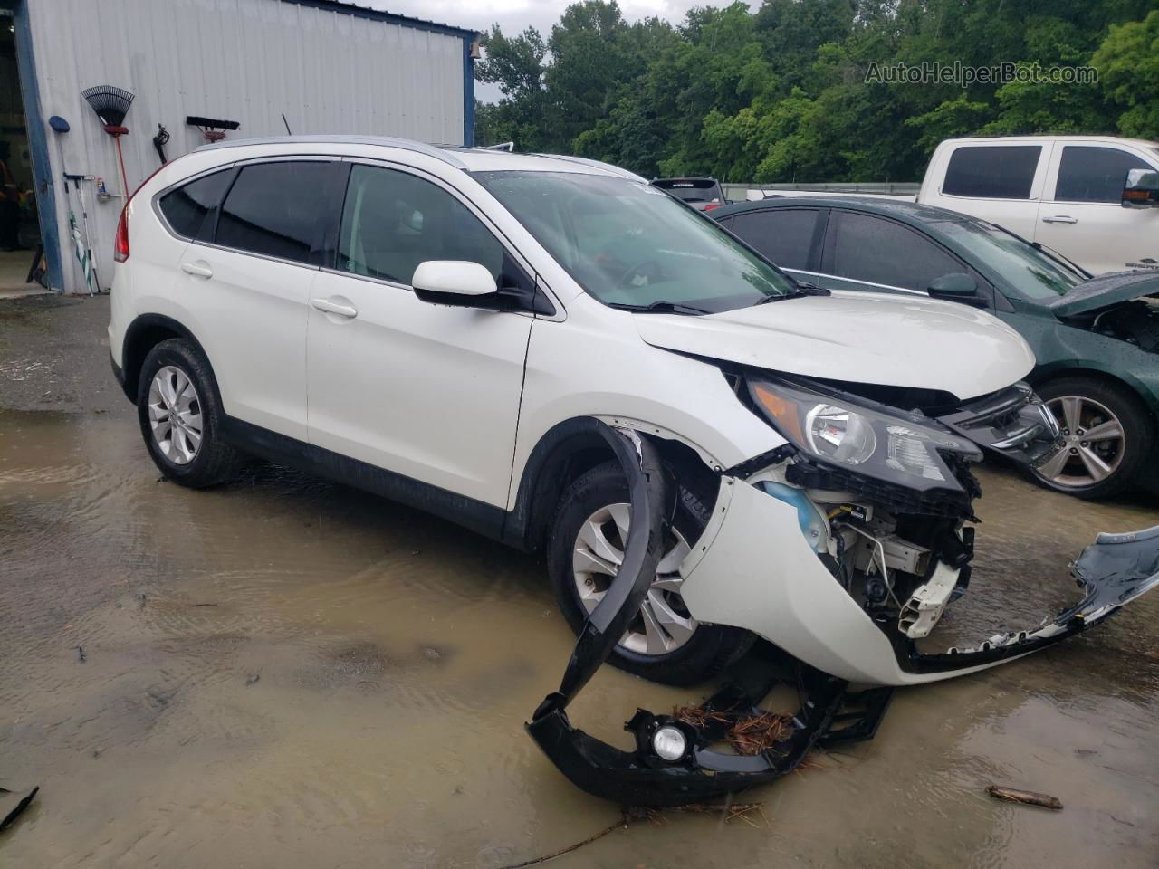 2012 Honda Cr-v Exl White vin: 5J6RM3H72CL039281