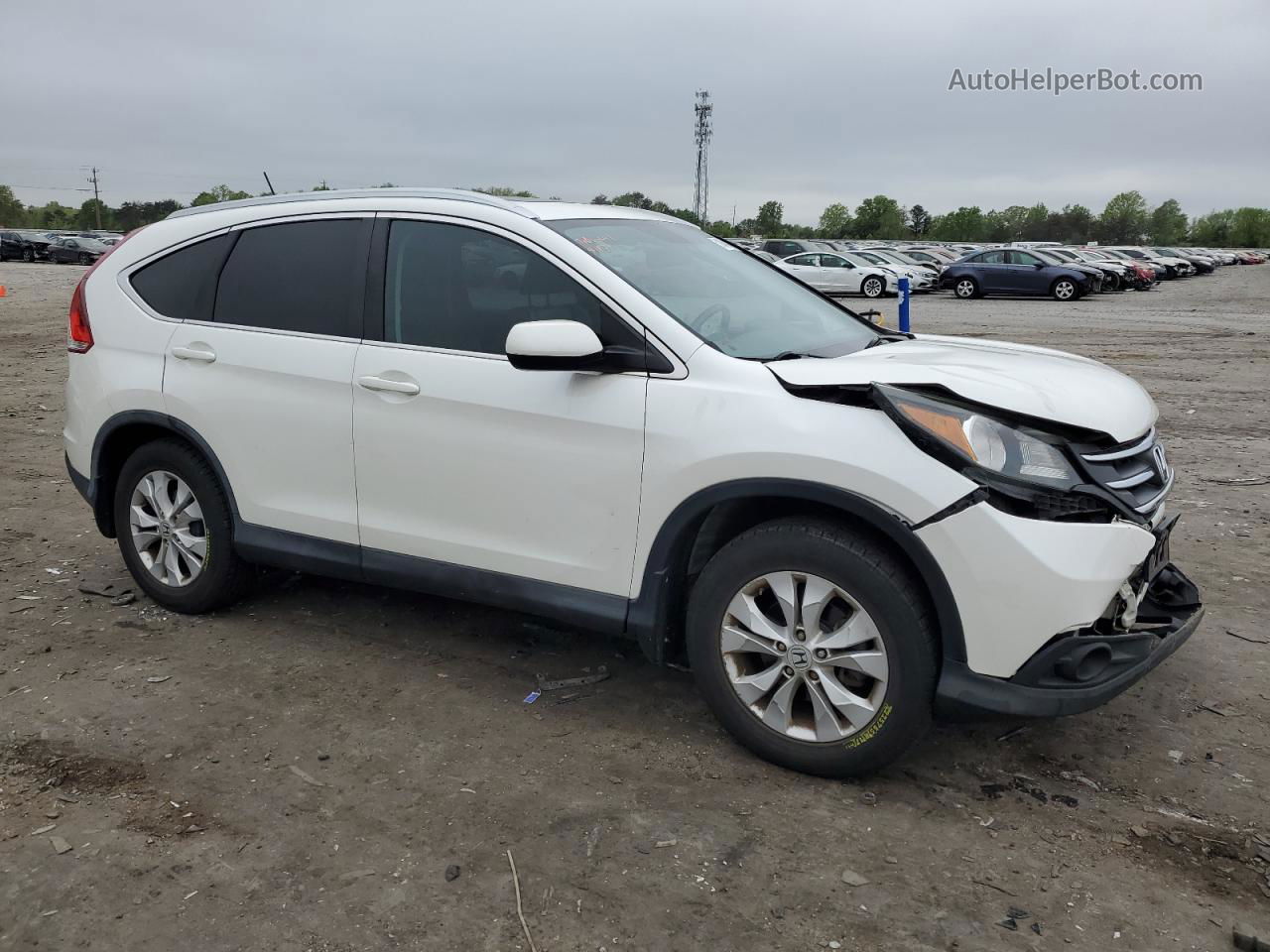 2013 Honda Cr-v Exl White vin: 5J6RM3H72DL009750