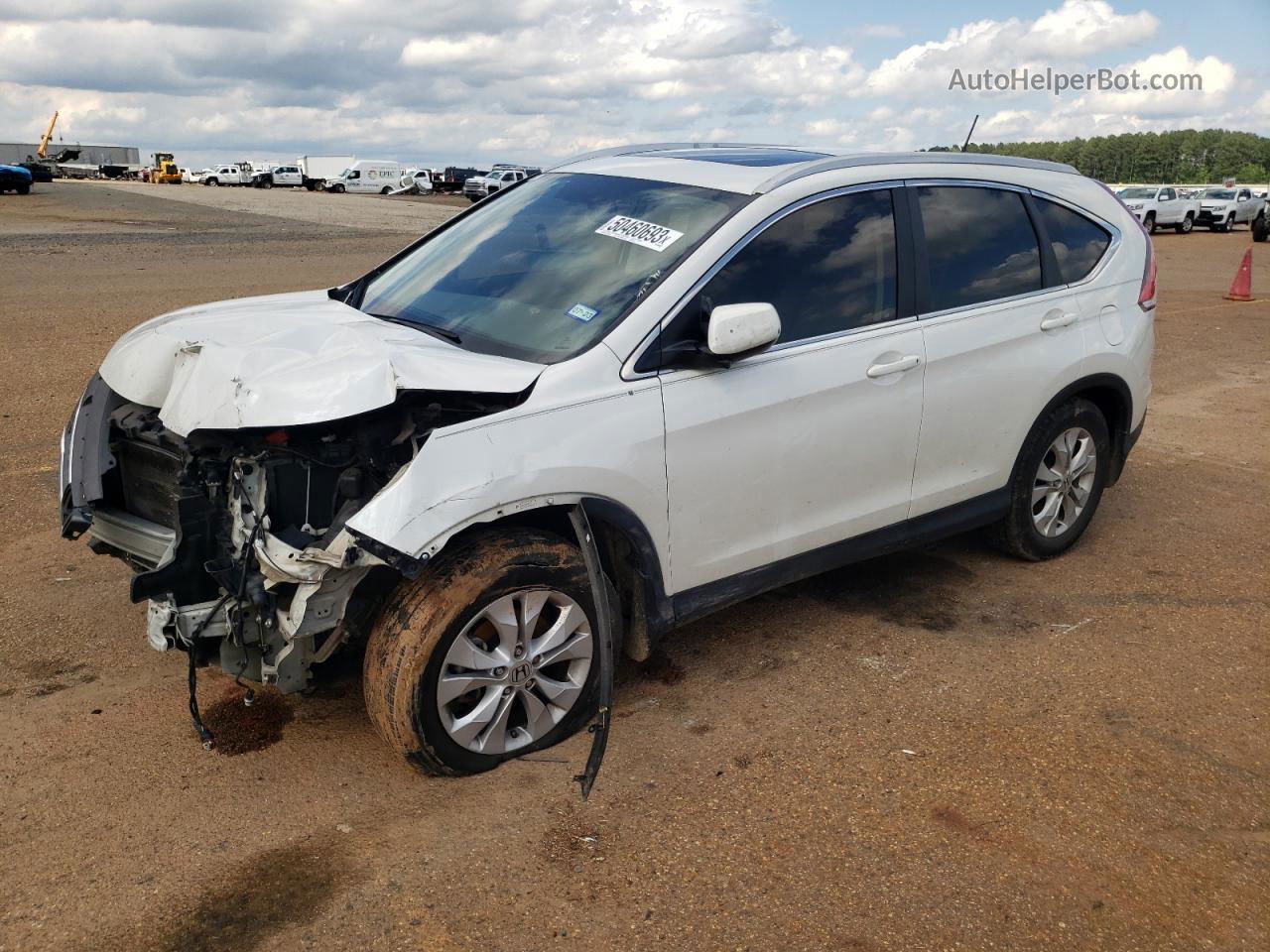 2013 Honda Cr-v Exl White vin: 5J6RM3H72DL042411