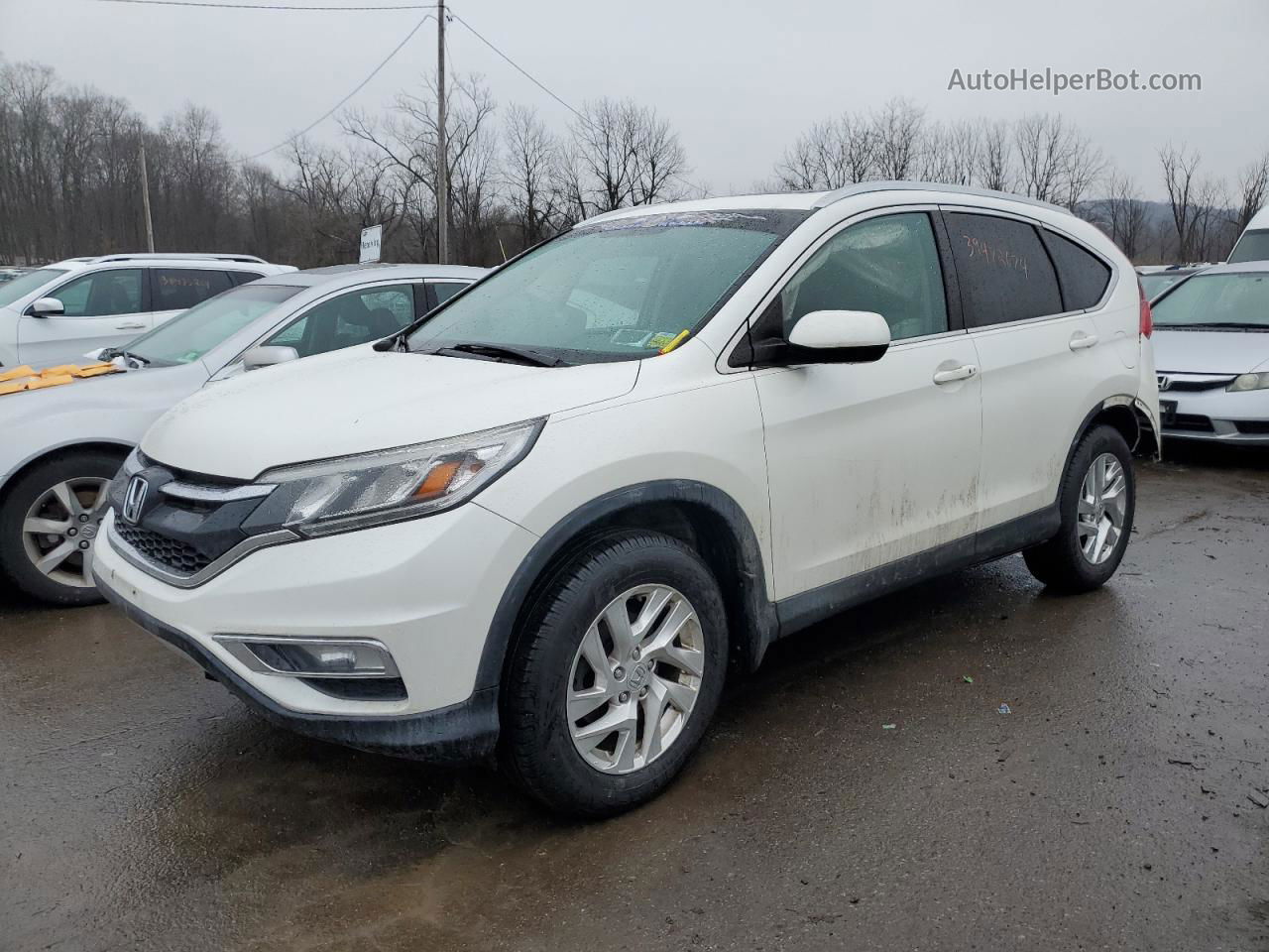 2015 Honda Cr-v Exl White vin: 5J6RM3H73FL019951