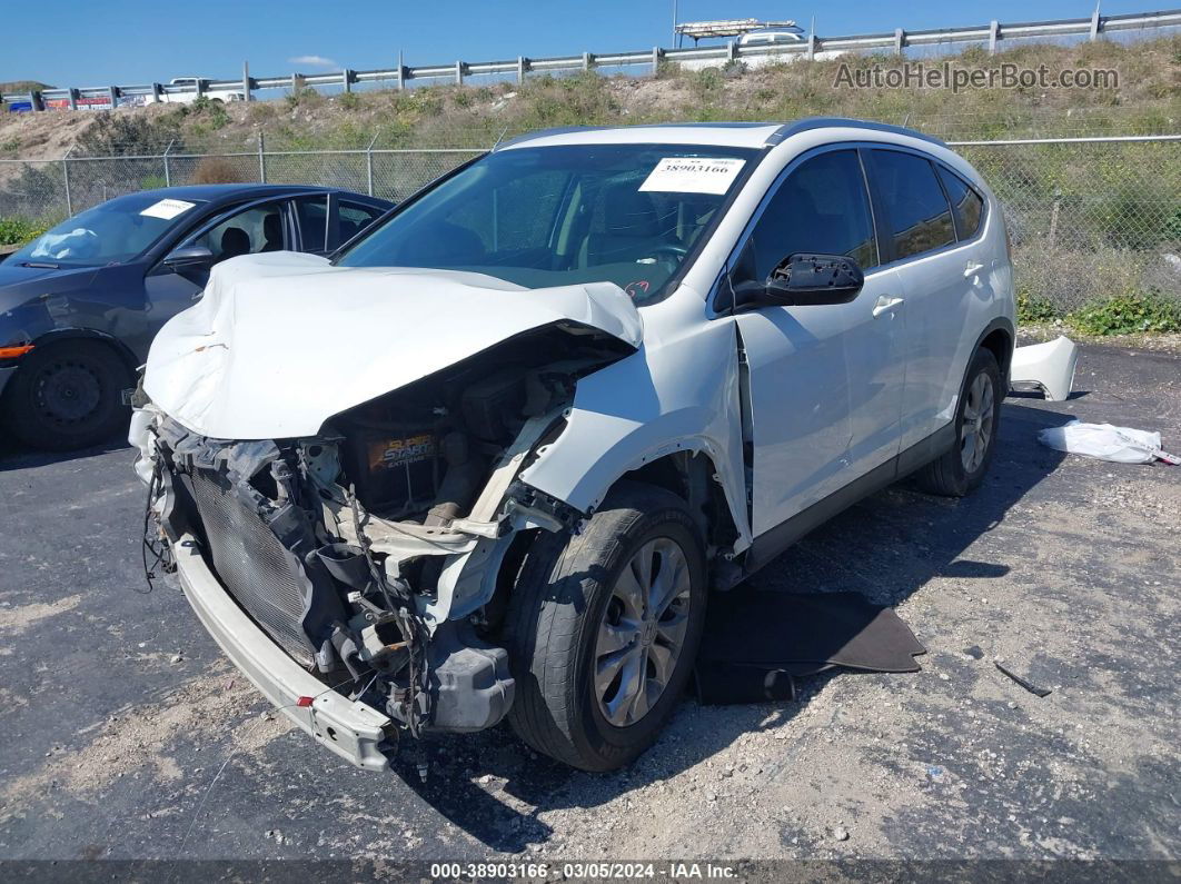 2013 Honda Cr-v Ex-l White vin: 5J6RM3H74DL009989