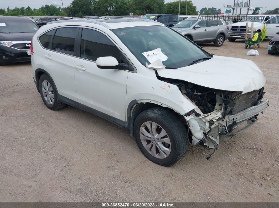 2013 Honda Cr-v Ex-l White vin: 5J6RM3H74DL019986