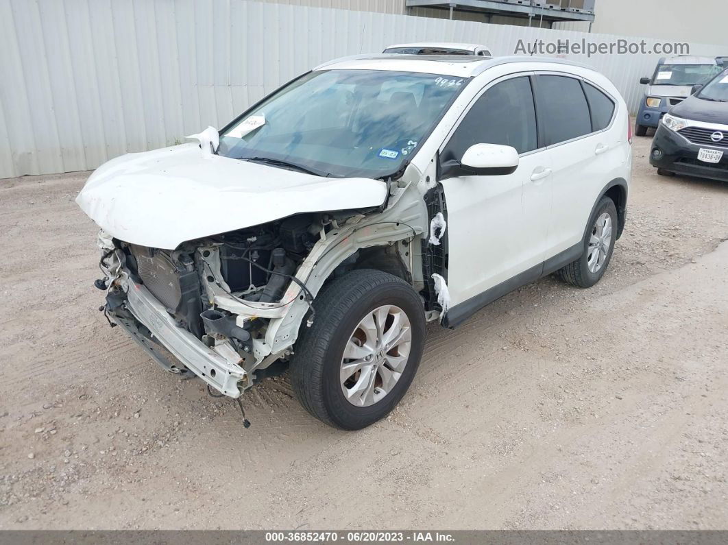 2013 Honda Cr-v Ex-l White vin: 5J6RM3H74DL019986