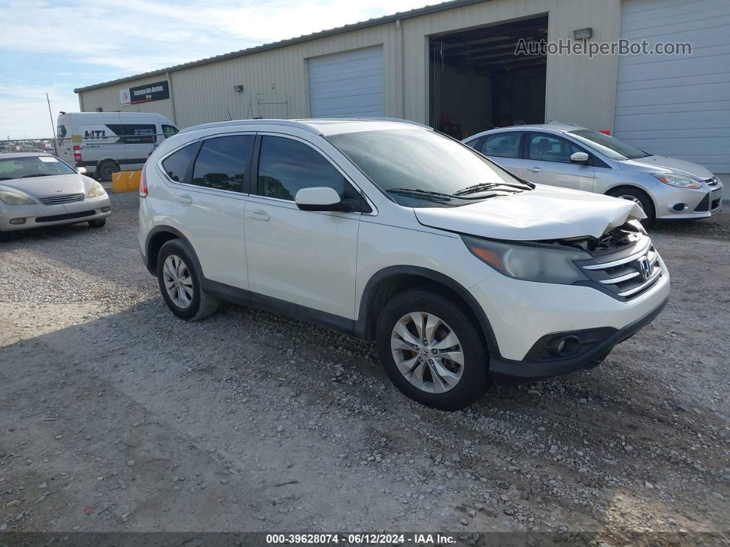 2013 Honda Cr-v Ex-l White vin: 5J6RM3H77DL038256