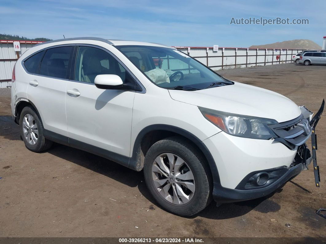 2013 Honda Cr-v Ex-l White vin: 5J6RM3H77DL046339