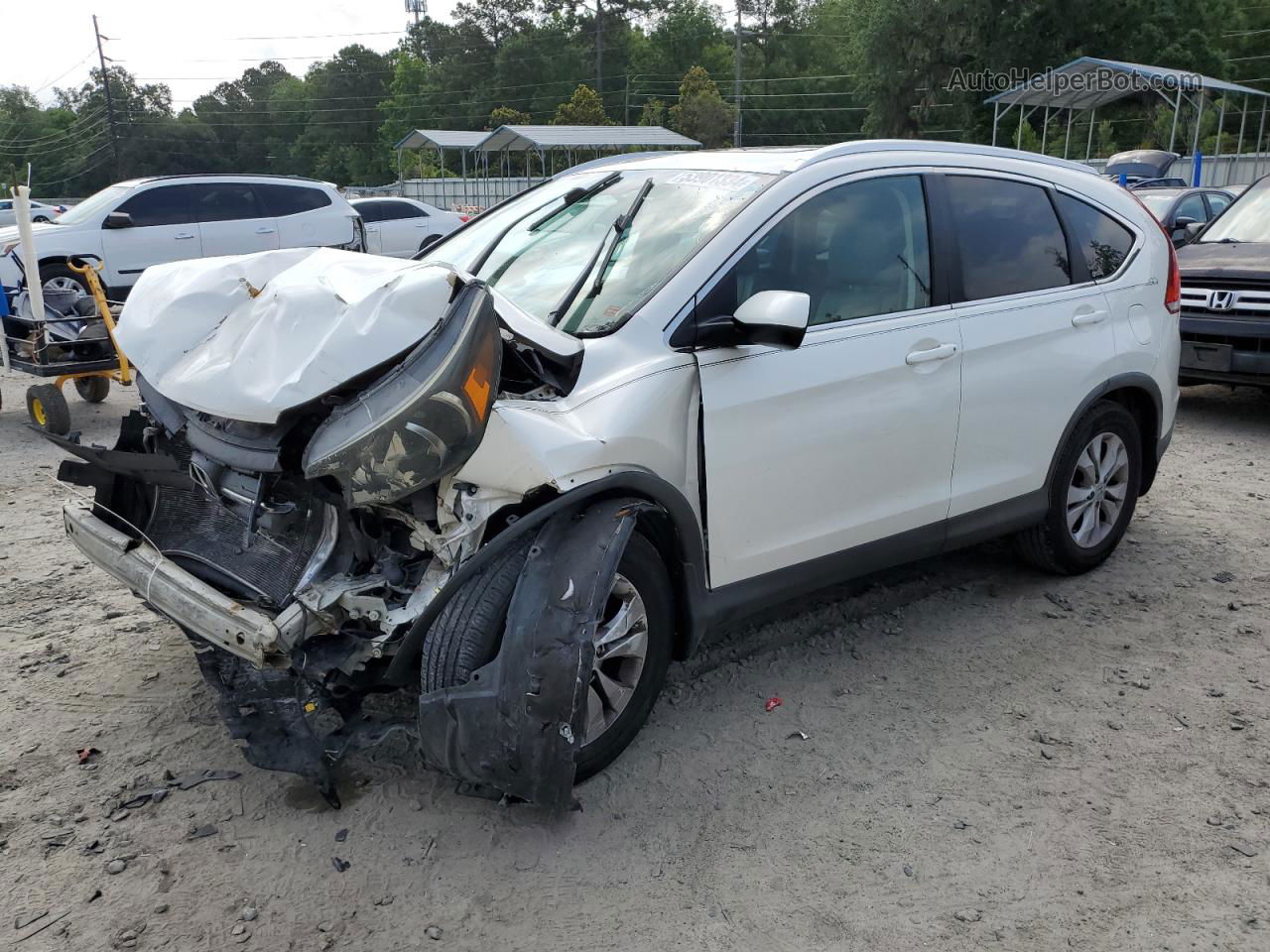 2012 Honda Cr-v Exl White vin: 5J6RM3H78CL008889