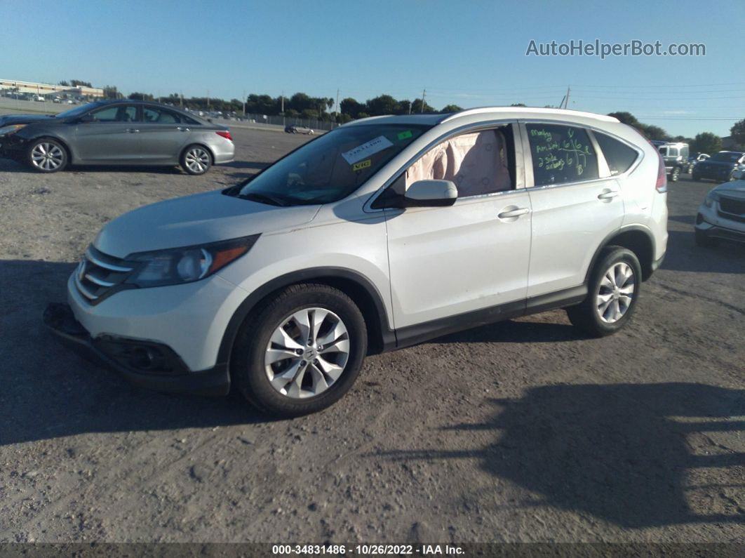 2012 Honda Cr-v Ex-l White vin: 5J6RM3H78CL013428