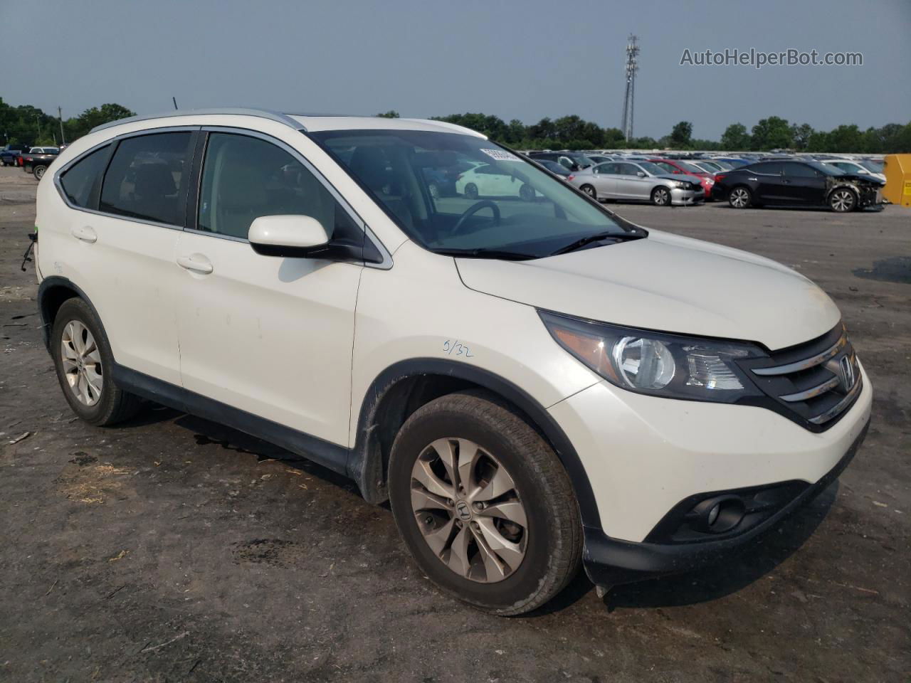 2013 Honda Cr-v Exl White vin: 5J6RM3H79DL047198