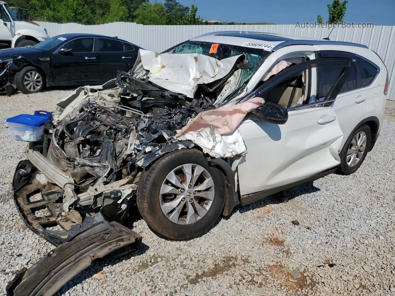 2012 Honda Cr-v Exl White vin: 5J6RM3H7XCL019442