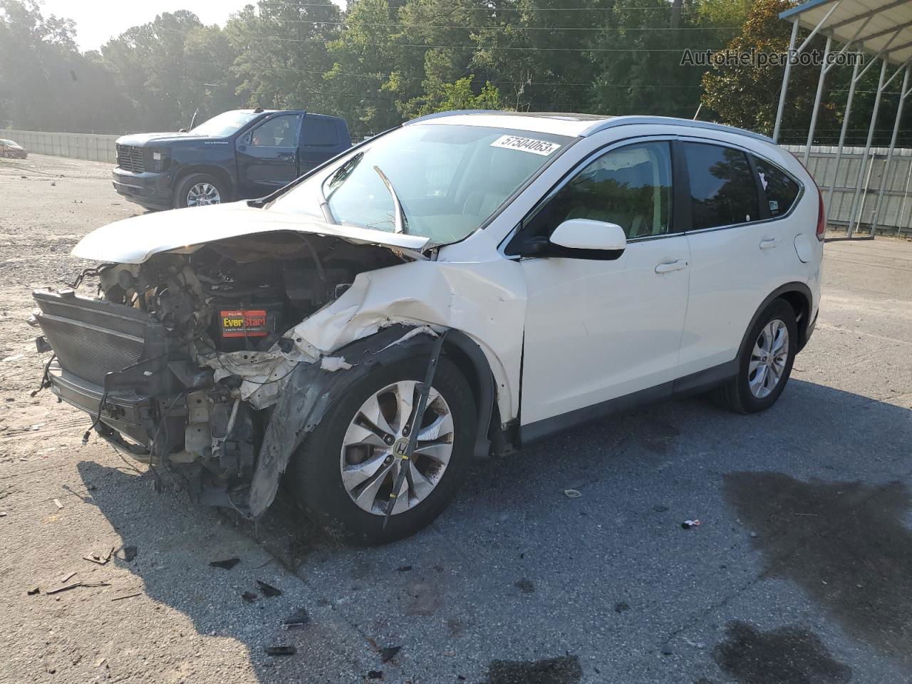 2012 Honda Cr-v Exl White vin: 5J6RM3H7XCL029131