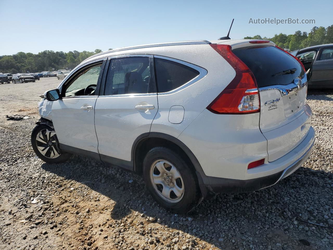 2015 Honda Cr-v Touring White vin: 5J6RM3H90FL011095