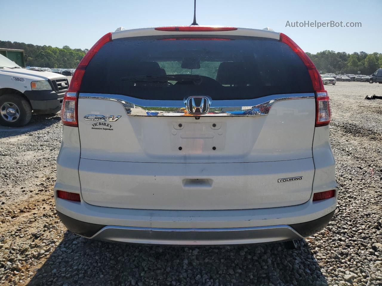 2015 Honda Cr-v Touring White vin: 5J6RM3H90FL011095