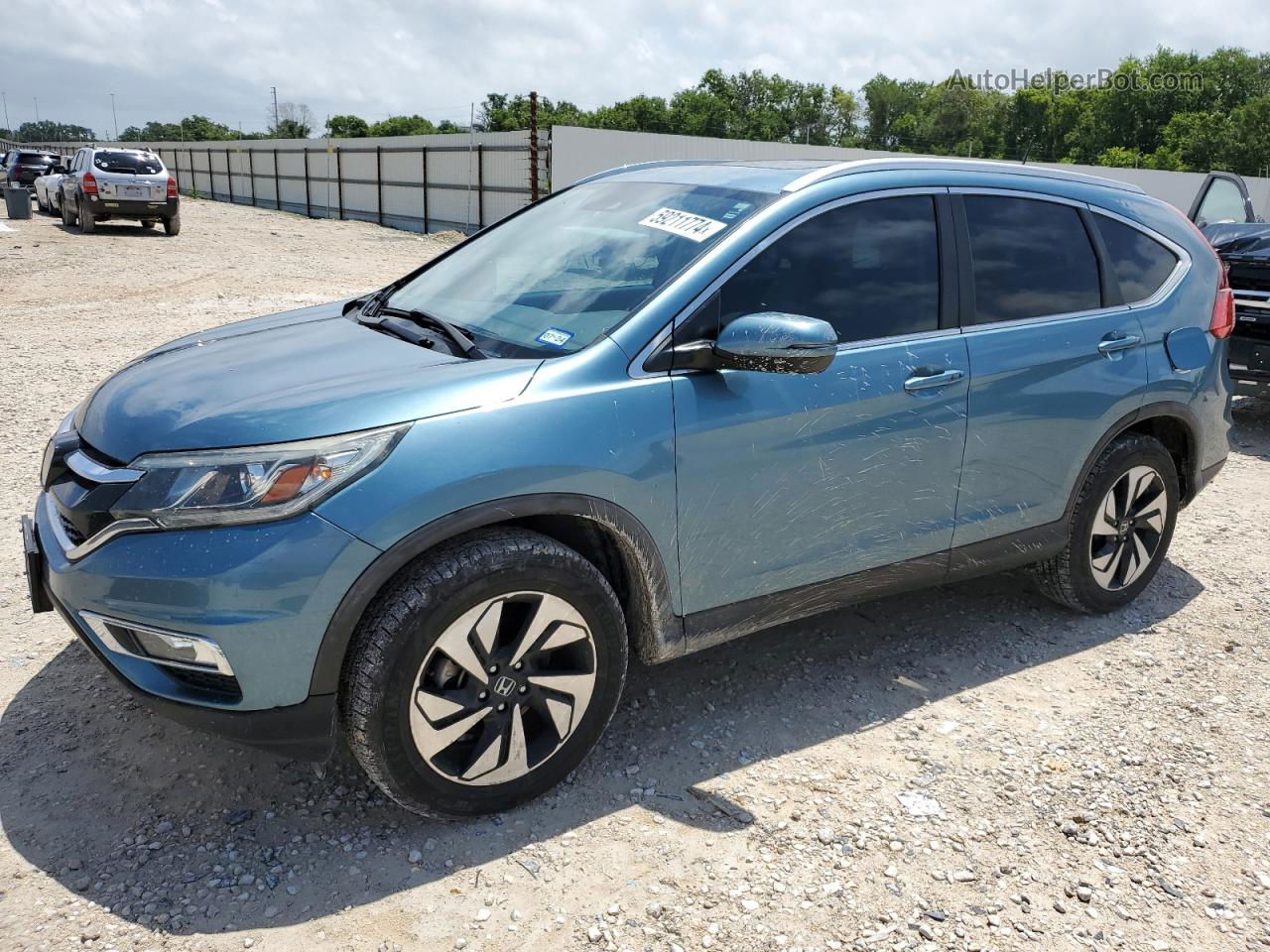 2015 Honda Cr-v Touring Blue vin: 5J6RM3H90FL022064