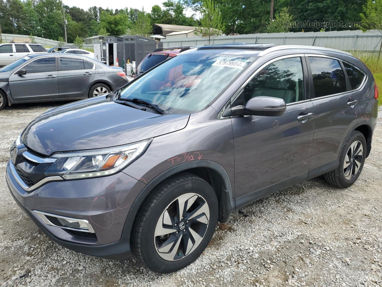 2016 Honda Cr-v Touring Gray vin: 5J6RM3H91GL008787