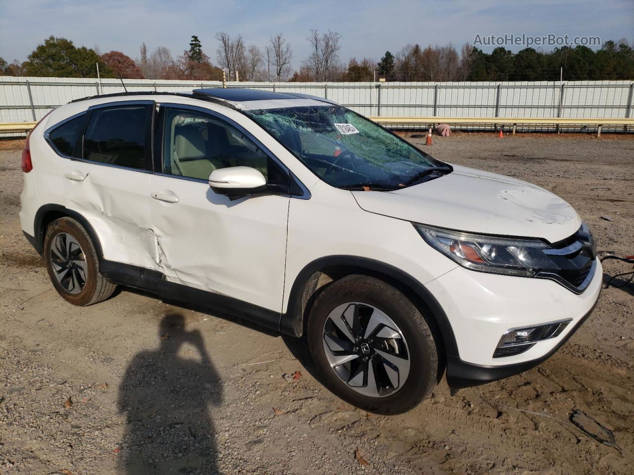 2016 Honda Cr-v Touring White vin: 5J6RM3H91GL021751