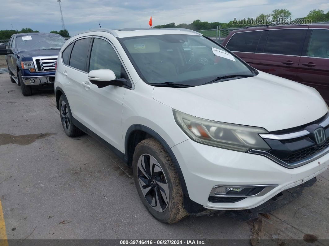 2015 Honda Cr-v Touring White vin: 5J6RM3H94FL006076