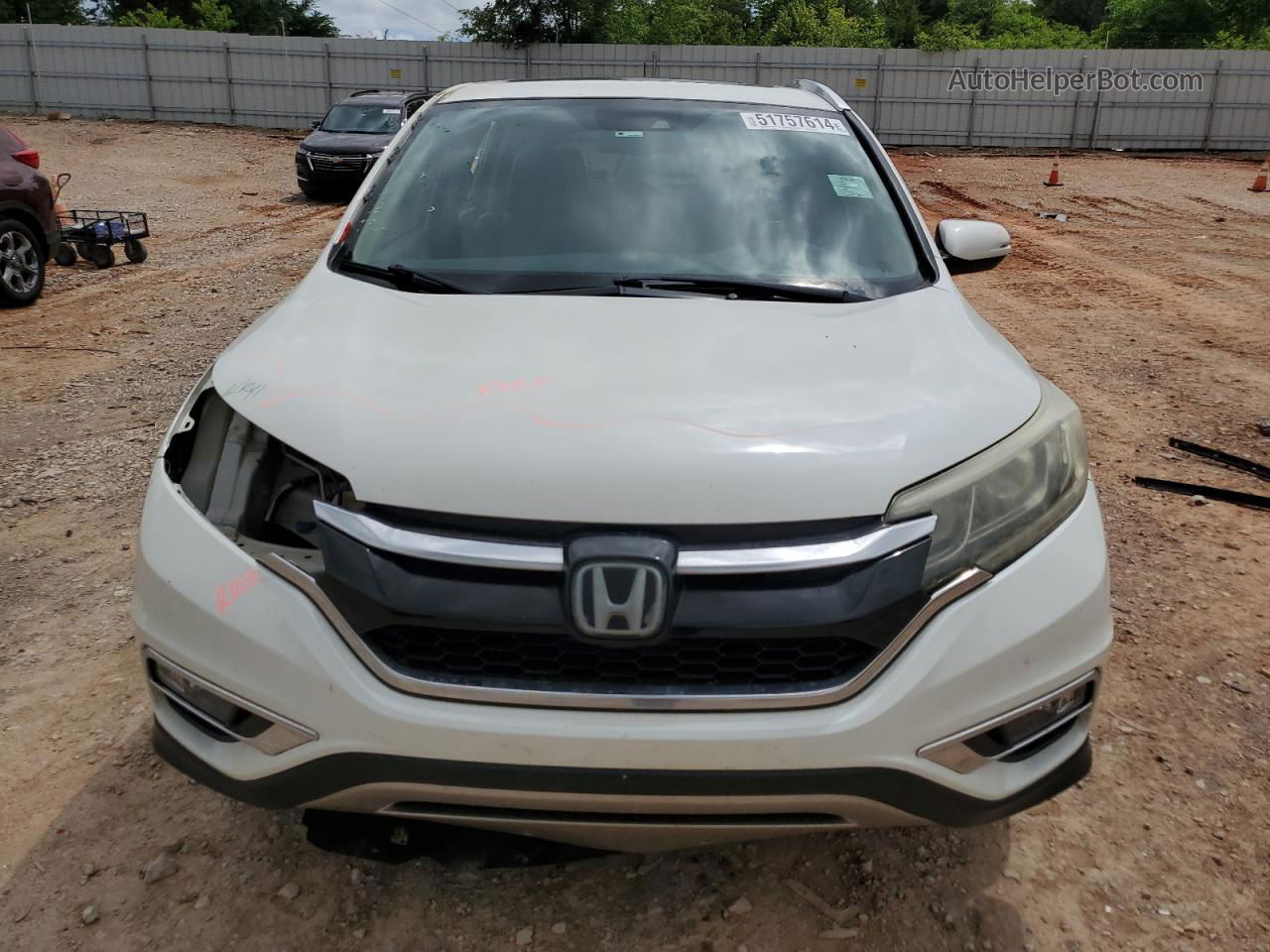 2015 Honda Cr-v Touring White vin: 5J6RM3H95FL001372