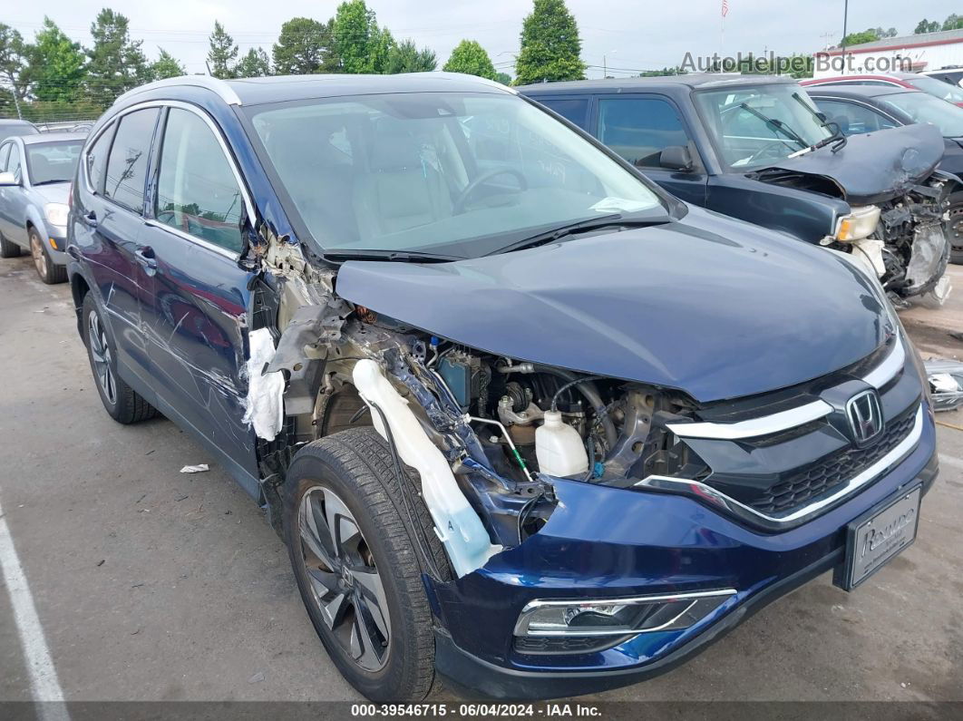 2016 Honda Cr-v Touring Blue vin: 5J6RM3H95GL008386