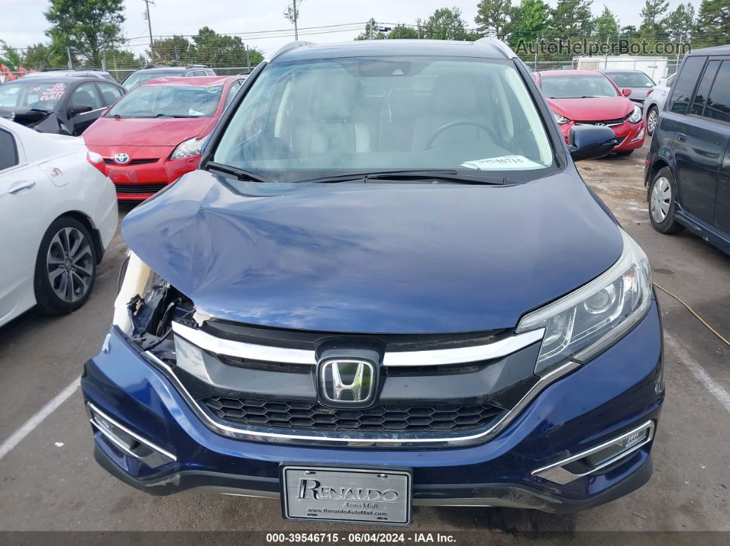 2016 Honda Cr-v Touring Blue vin: 5J6RM3H95GL008386