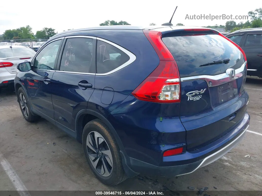 2016 Honda Cr-v Touring Blue vin: 5J6RM3H95GL008386